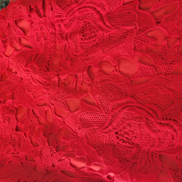 Lulus red lace sleevless knee length dress - Picture 4 of 4